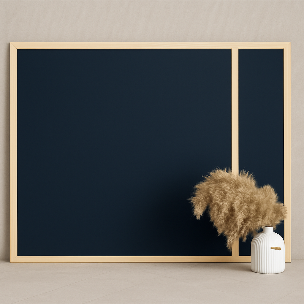 Black handmade cotton canvas on wooden frame ready for painting