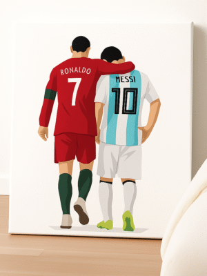 Messi & Ronaldo – Handmade Canvas