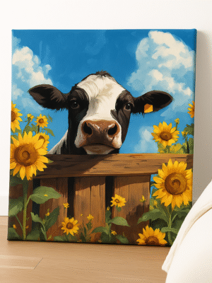 Sunny Cow – Handmade Canvas