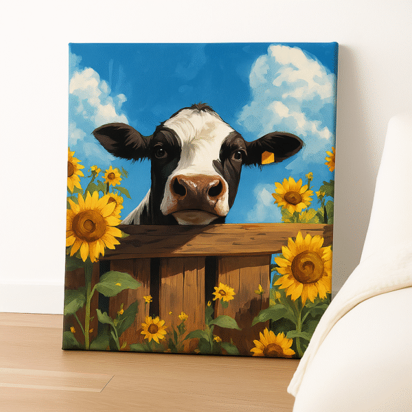 Sunny Cow – Handmade Canvas