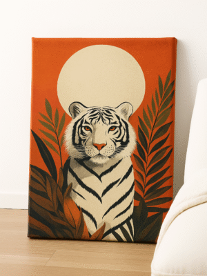 Majestic White Tiger – Handmade Canvas