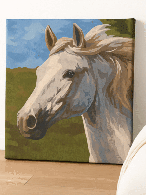 White Horse – Handmade Canvas