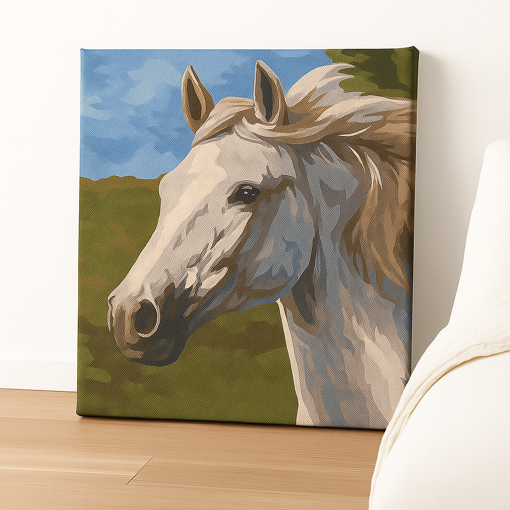 White Horse – Handmade Canvas