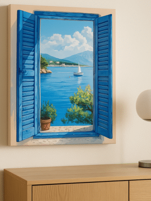 Mediterranean View – Handmade Canvas