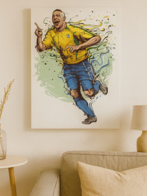 Ronaldo Nazário – Handmade Canvas