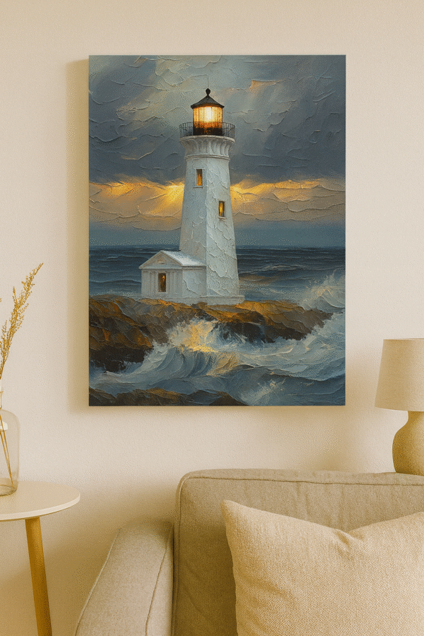 Lighthouse Serenity – Handmade Canvas