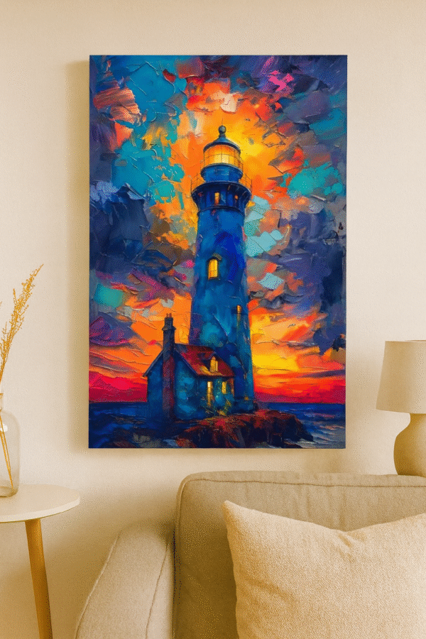 Lighthouse of Colors – Handmade Canvas