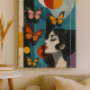 Woman with Butterflies – Handmade Canvas