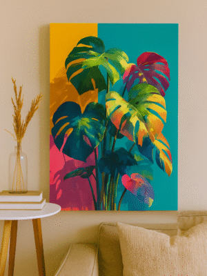 Tropical Leaves – Handmade Canvas