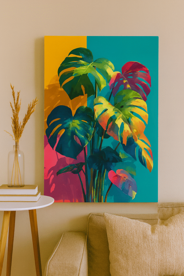 Tropical Leaves – Handmade Canvas