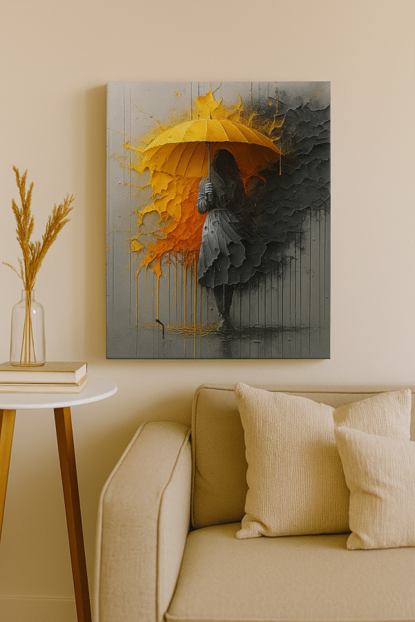 The Yellow Umbrella – Handmade Canvas