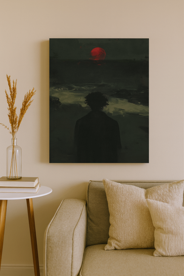 The Red Moon – Handmade Canvas