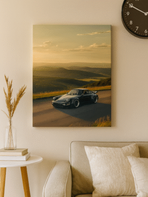 Porsche 911 Sunset Drive – Handmade Canvas