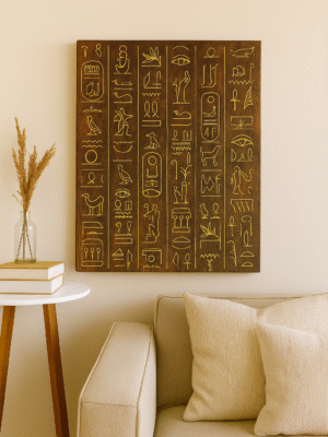 Golden Hieroglyphs – Handmade Canvas