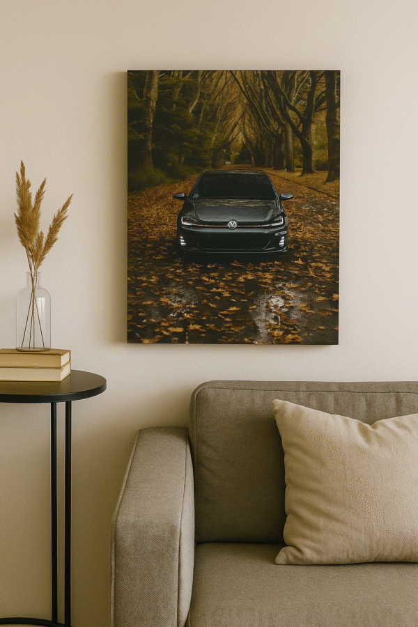 ChatGPTImageNov3_2025_12_49_51AM.png Volkswagen Golf GTI Autumn Drive – Handmade Canvas