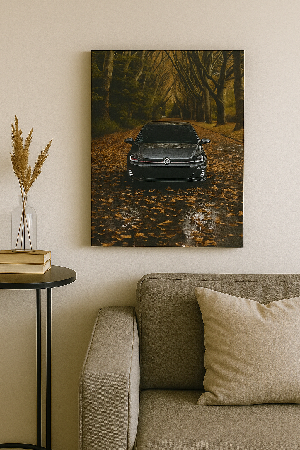 Volkswagen Golf GTI Autumn Drive – Handmade Canvas