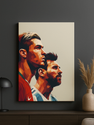 Ronaldo & Messi – Handmade Canvas
