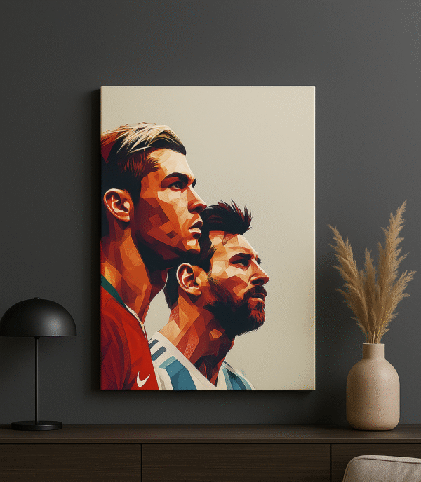 Ronaldo & Messi – Handmade Canvas