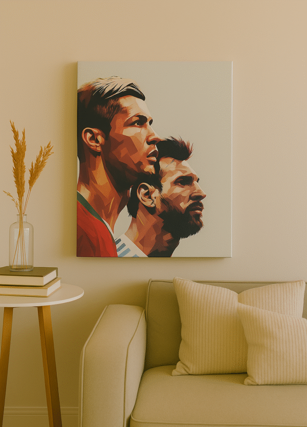 Ronaldo & Messi – Handmade Canvas