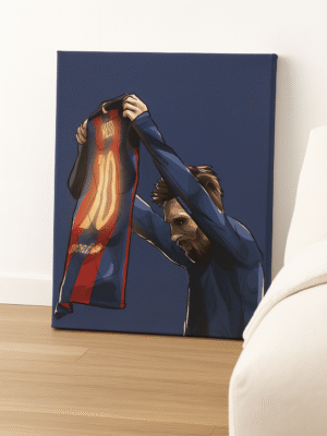 Lionel Messi Shirt Celebration – Handmade Canvas
