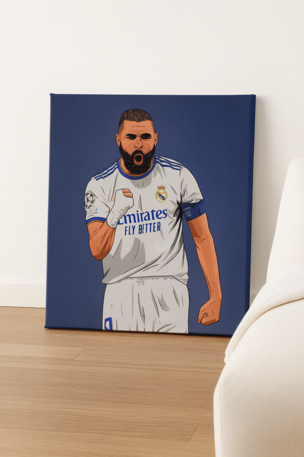 Karim Benzema Victory Roar – Handmade Canvas