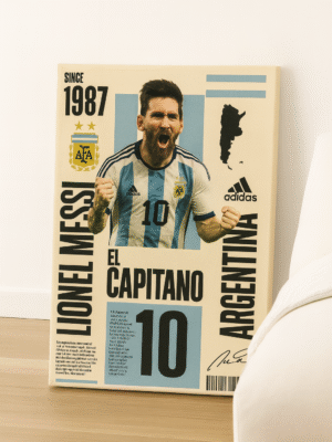 Lionel Messi El Capitano – Handmade Canvas
