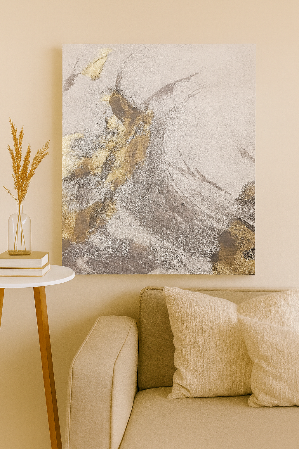 Whispered Gold – Handmade Canvas