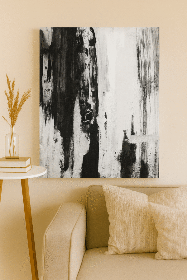 Monochrome Essence – Handmade Canvas